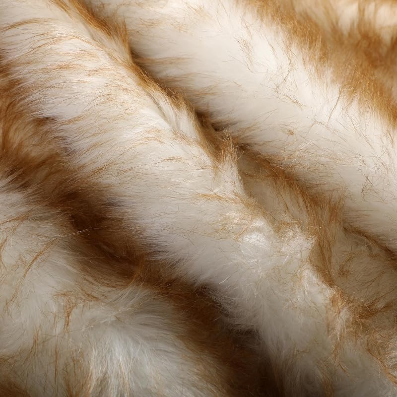 Halloscume 48-Inch Faux Fur Christmas Tree Skirt - Thick, White with Yellow Tip - Variation of THIS listing