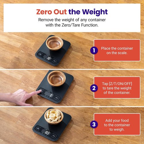 Etekcity Digital Kitchen Scale - Accurate Weighing for Cooking & Meal Prep | Large Matte Black Design