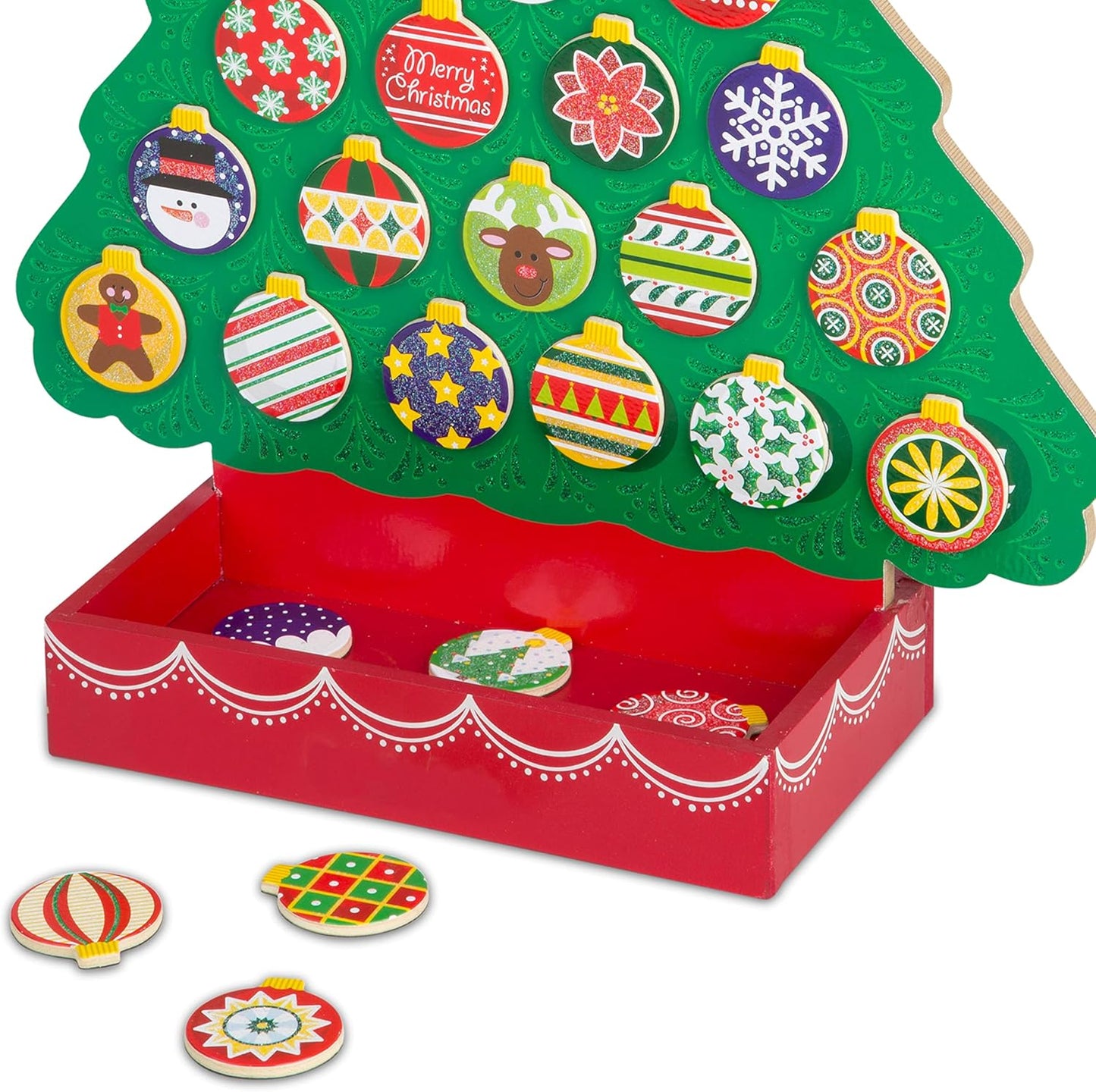 Melissa & Doug Wooden Advent Calendar - Countdown to Christmas with Magnetic Tree & 25 Magnets