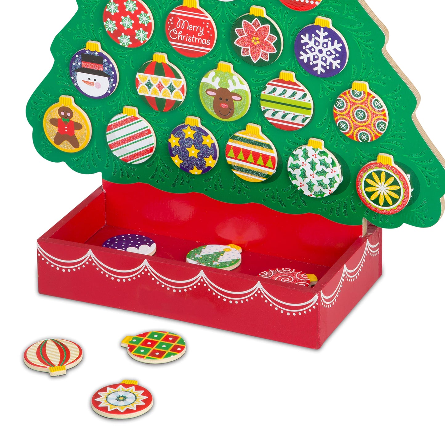Melissa & Doug Countdown to Christmas Wooden Advent Calendar - Magnetic Tree, 25 Magnets , Orange