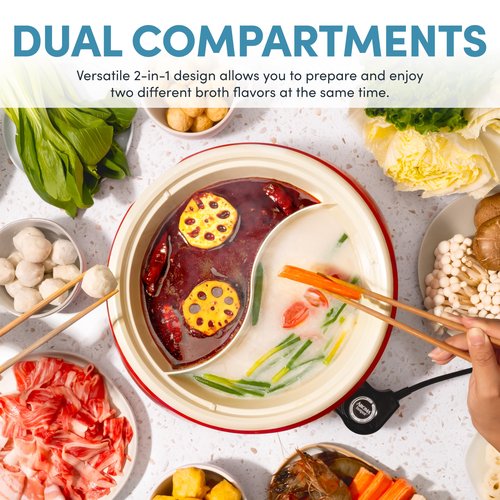 Aroma Housewares ASP-138RC Hot Pot, 2.5 Quarts, Red