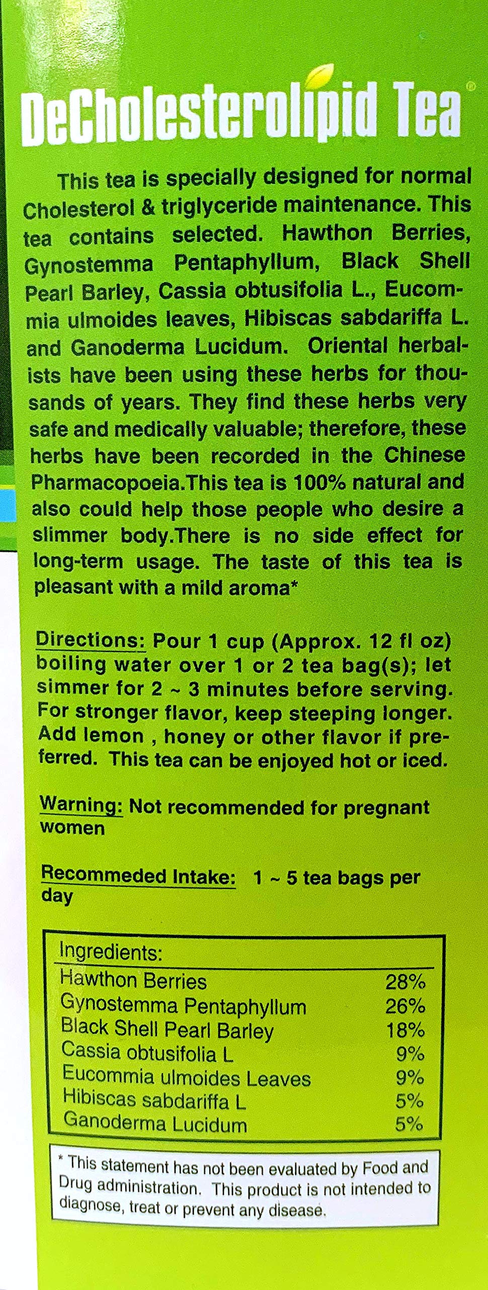 Shigu Mountain DeCholesterolipid Tea 100 tea bags Herbal Green Tea, Healthy Lifestyle, Manages Cholesterol and Triglycerides