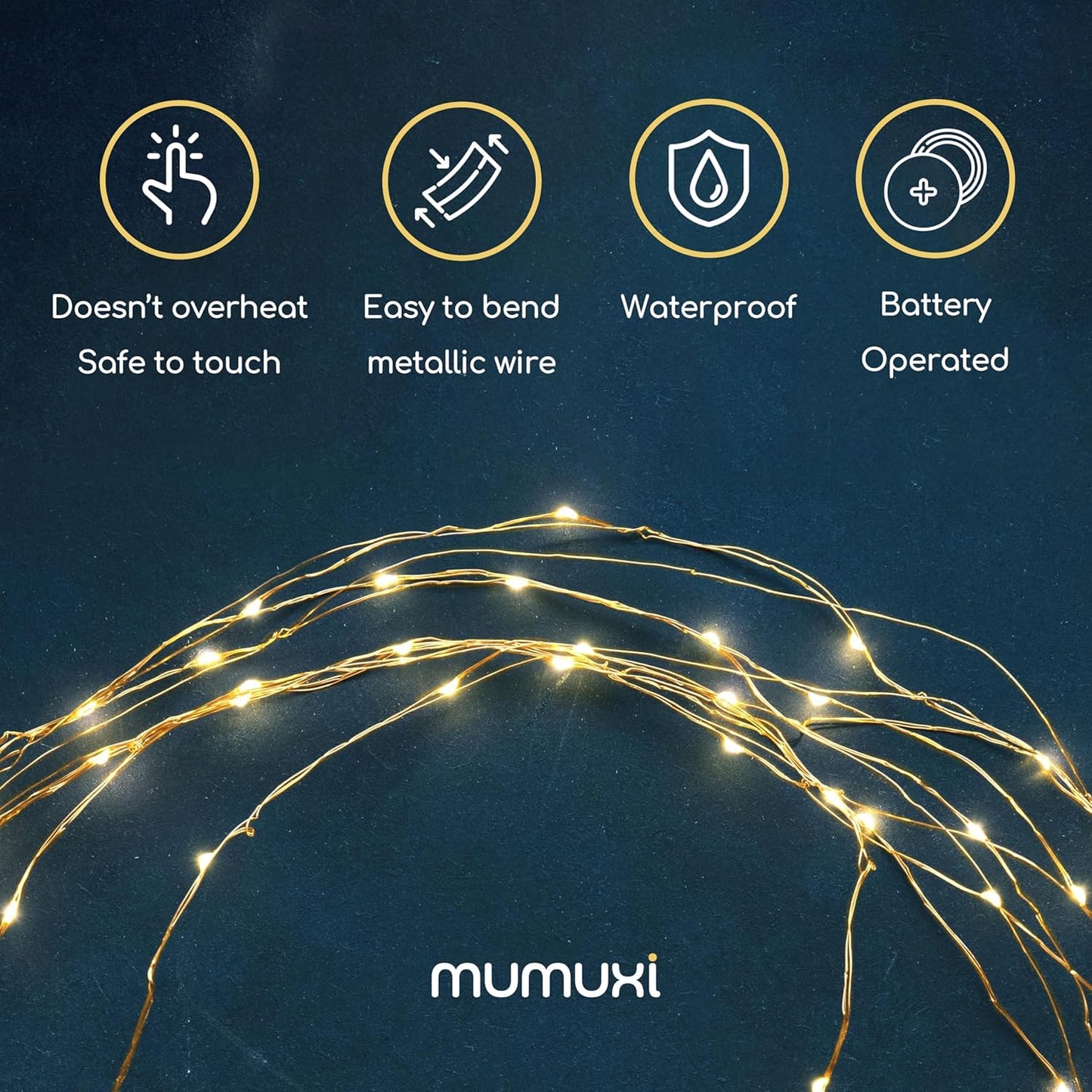 MUMUXI Fairy String Lights - 20 Pack 3.3ft Battery Operated Mini LEDs for Weddings & Crafts | Warm White