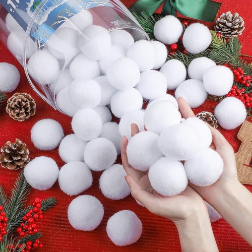 Elcoho 200-Piece 2-Inch Fake Snowballs - Perfect for Indoor Winter Snowball Fight Games