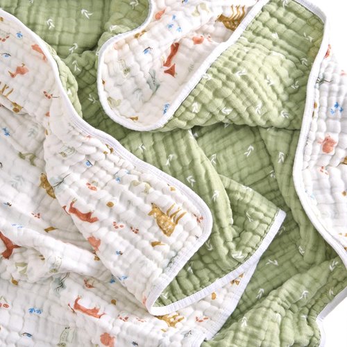 Aden + Anais Essentials Dream Blanket - Lightweight Muslin Baby Blanket for Newborns & Toddlers | Sage Woodland