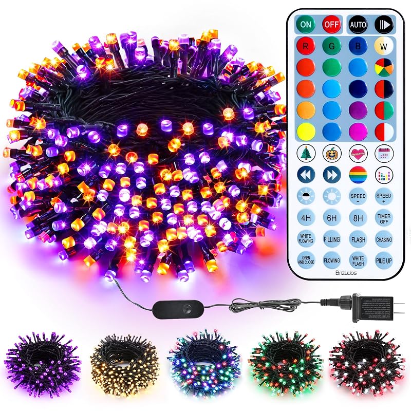 Outdoor RGBW 300 LED String Lights with 8 Modes, Green Wire – BrizLabs