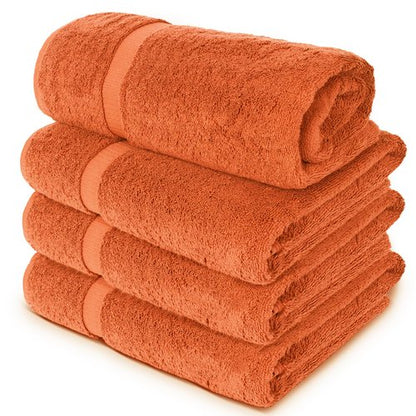 Chakir Turkish Linens | Hotel & Spa Quality 100% Cotton Luxury Turkish Towels | Soft & Absorbent (30x60 Inches Extra Large Bath Towels, Set of 4 - Coral)