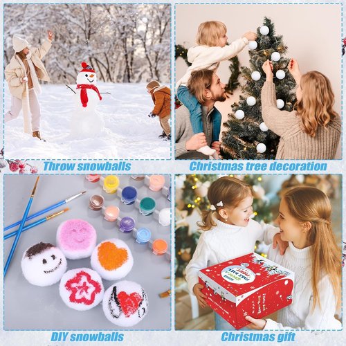 Fovths 200 Pack Snow Toy Balls - Realistic 2-Inch Fake Snowballs for Indoor & Outdoor Winter Fun