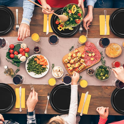 Variation of THIS listing: 50 Pcs 9 Inch Black Disposable Paper Plates - 300gsm with Film