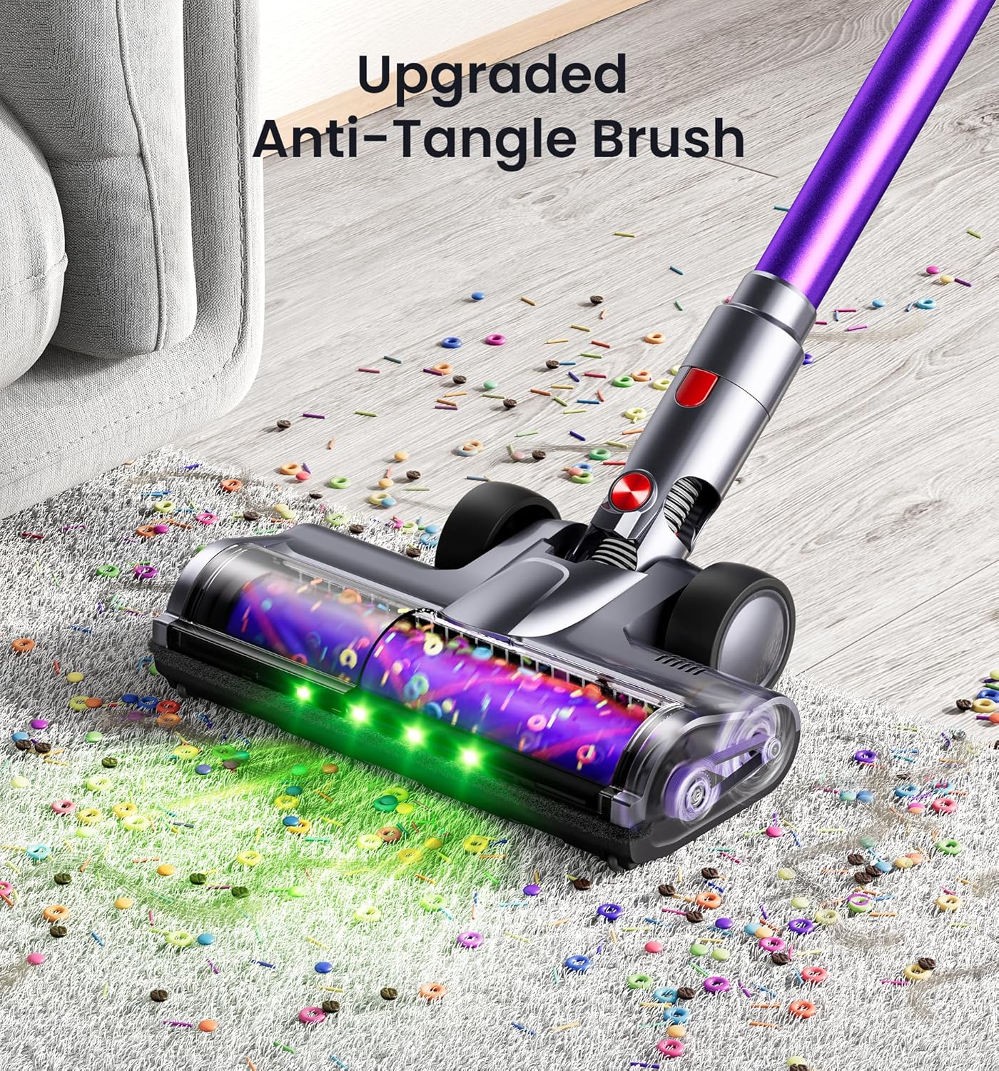 Skiennix Cordless Vacuum Cleaner - 650W Powerful Suction, 80 Minutes Runtime, Smart Display | Ideal for Home & Pet Hair