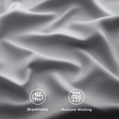 Bedsure California King Sheet Set - Cooling Rayon Sheets from Bamboo | Breathable, Soft & Deep Pocket 16" - Silver Grey