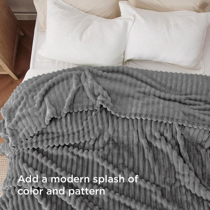 Bedsure GentleSoft Full Blanket - Cozy Frost Gray Throw for Bed, Perfect for Women & Girls, 84x90 Inches