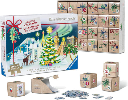 Ravensburger Holiday Puzzle Advent Calendar - 24 Mini Jigsaw Puzzles with 1000+ Pieces - Unique Winter Scenes for Christmas Fun - Premium Quality - Ages 12+