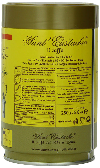 Sant Eustachio Espresso Ground Coffee in Can 8.8oz/250g