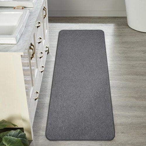 Bath Mat,Ultra Thin Bathroom Runner Rugs,Large Bath Mats for Bathroom,Quick Dry,Non-Slip,Machine Washable,Low Pile,Bath Rug,Shower Outside,Sink,Home Decor Accessories.Dark Grey,1'5"x4'11"（17x59inch）