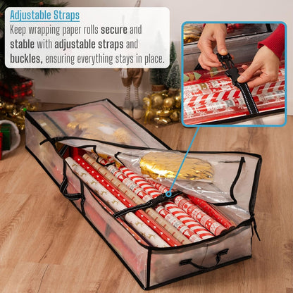 VENO Christmas Decoration Storage Bags - 3 Pack for Wrapping Paper & Ornaments | Durable & Spacious