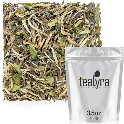 Tealyra - White Peony - Bai Mu Tan White Loose Leaf tea - Premium Chinese White Tea - Caffeine Level Low - 100g (3.5-ounce)