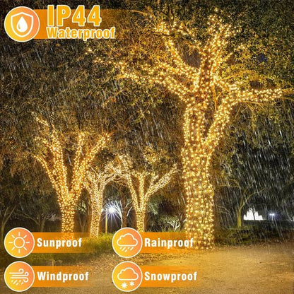 300 LED Christmas Lights by [Brand Name] - 100FT Waterproof Plug-In String Lights | 8 Modes for Indoor/Outdoor Decor