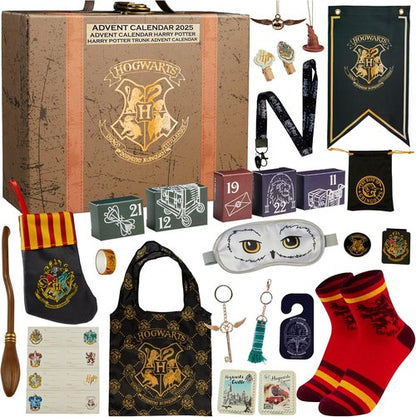 Harry Potter Advent Calendar 2025 - 24-Day Magical Countdown with Keychains & Accessories (Brown Case)