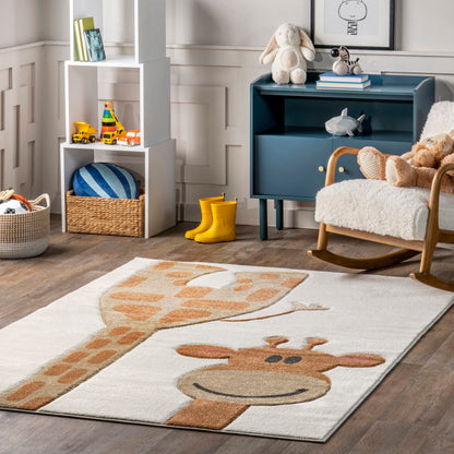 nuLOOM Anabell Giraffe Kids Area Rug, 5x8, Beige