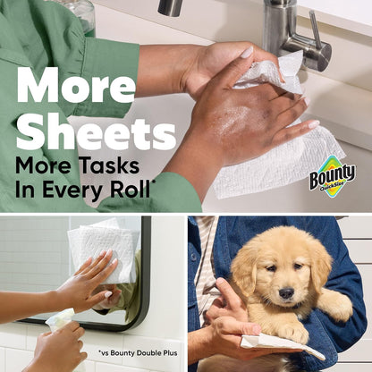 Bounty Paper Towels - Quick Size White Family Triple Rolls | Equivalent to 6 Regular Rolls