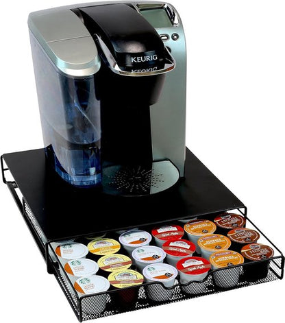 DecoBrothers K-Cup Holder - Stylish Drawer Storage for 36 Coffee Pods | Black Finish