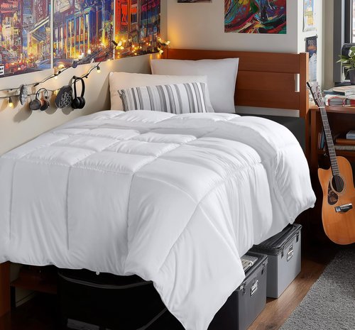Utopia Bedding Twin XL Comforter Duvet Insert, Quilted White Comforter with Corner Tabs, Box Stitched Down Alternative Comforters Twin XL Size 68 x 92 inches