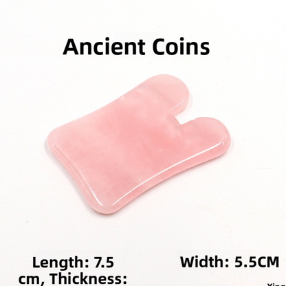 Rose Quartz Jade Facial Body Massage Scraping Stones