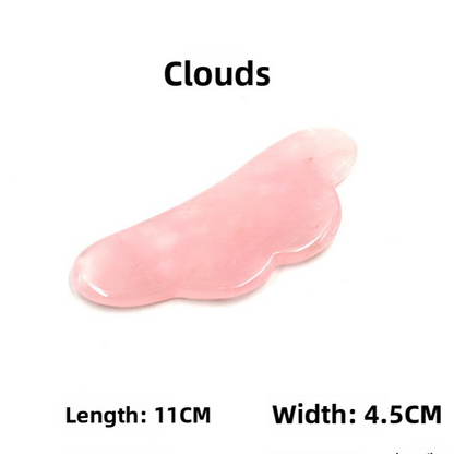 Rose Quartz Jade Facial Body Massage Scraping Stones