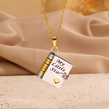 Engravable Heart Geometric Titanium Steel Necklace