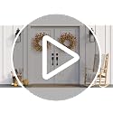 Fall Wreath for Front Door - 24 Inch Handmade Autumn Floral Wreath - Orange Variation