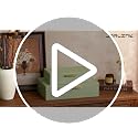 Decorative Storage Boxes with Lids - PU Leather Bins, Ivory White, Set of 2