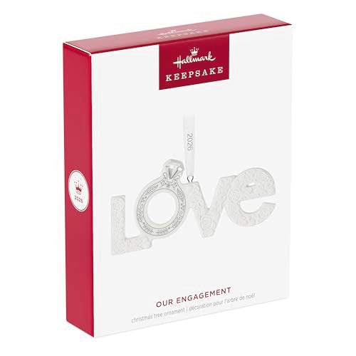 Hallmark Keepsake Christmas Ornament - Our Engagement 2026 - White Porcelain Gift