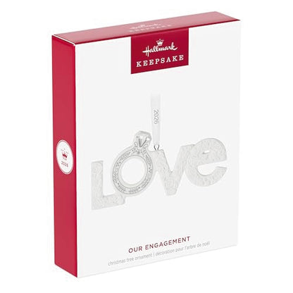 Hallmark Keepsake Christmas Ornament - Our Engagement 2026 - White Porcelain Gift