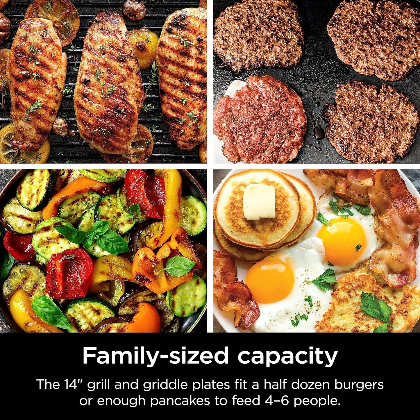 Ninja Electric Griddle & Indoor Grill - Nonstick 14” Cooking Surface for Steak, Burgers & Veggies