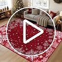 Grey Christmas Snowflake Entrance Rug 2x3 Indoor Door Mat, Non-Slip Cushioned