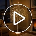 5FT Birch Tree with Lights - Indoor Outdoor Decor with 96 LEDs & Adjustable Branches