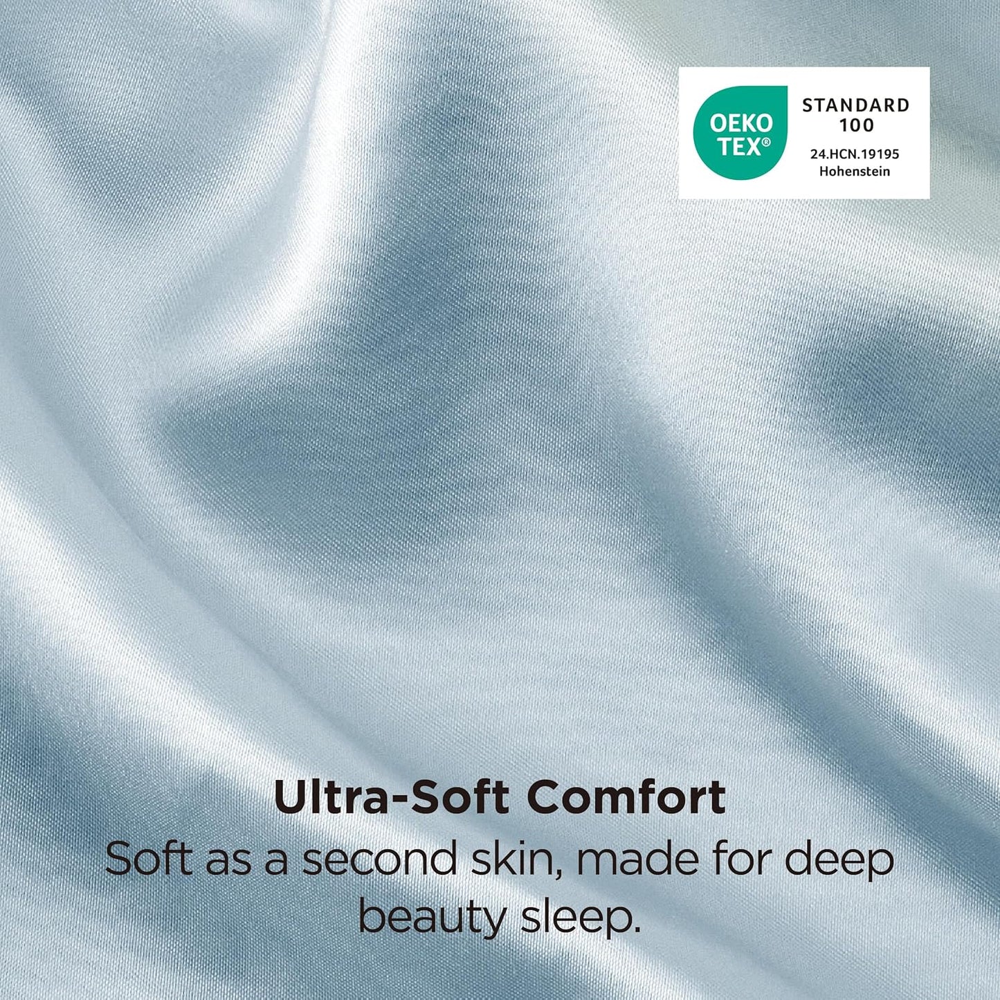 Bedsure Satin Pillowcases - Luxurious Silk-Like Queen Size Set of 2 | Stone Blue, 20x30 Inches