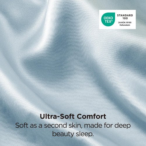 Bedsure King Size Satin Pillowcase Set of 2 - Light Turquoise Silky Pillow Cases for Hair and Skin with Envelope Closure, Similar to Silk Pillow Cases, Gifts for Women Men, 20x36 Inches, 2pcs
