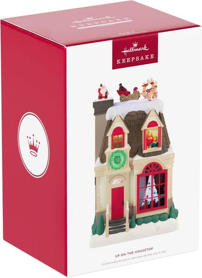 Hallmark Keepsake Musical Christmas Tabletop Decoration - Up On The Housetop with Light & Motion