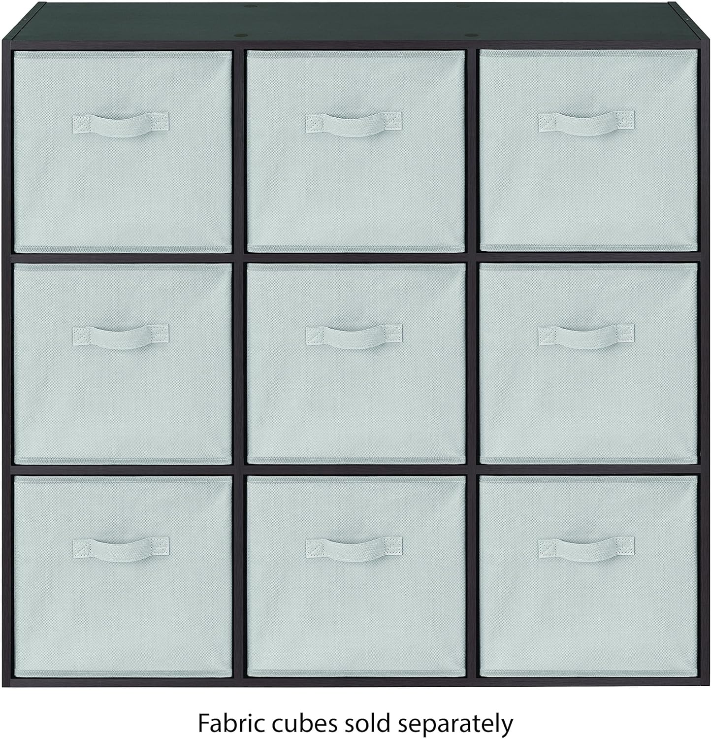 Whitmor 9 Cube Storage Organizer - Stackable MDF Wood Bookcase for Living Room & Office | Espresso Finish, 35.5"L x 11.7"W x 35.5"H