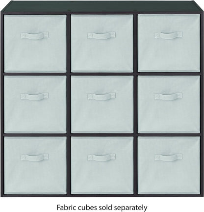 Whitmor 9 Cube Storage Organizer - Stackable MDF Wood Bookcase for Living Room & Office | Espresso Finish, 35.5"L x 11.7"W x 35.5"H