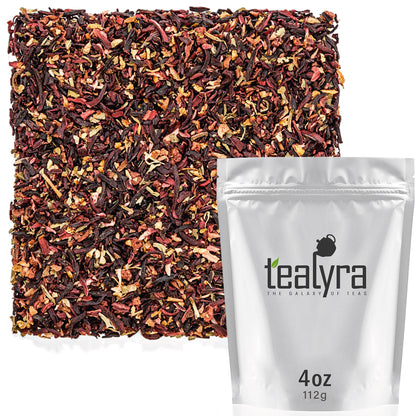 Tealyra - Strawberry Hibiscus Sangria - Apple Orange Mint - Herbal Fruity Loose Leaf Tea Blend - Caffeine-Free - Vitamin Rich - Hot or Iced - 112g (4-ounce)