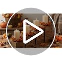Orange Thanksgiving Candle Rings Set - Fall Pumpkin Wreaths for Decor
