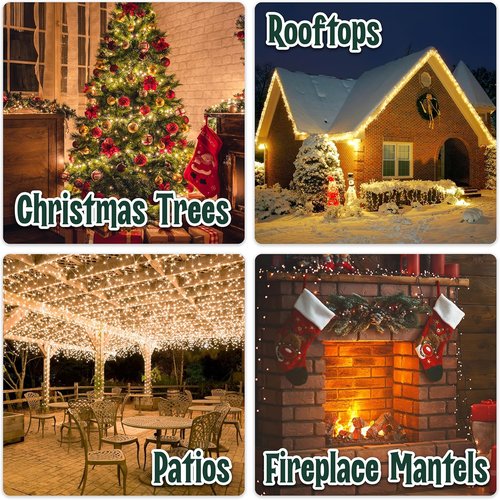 Clear Warm White Christmas Tree Lights - 35 Mini Bulbs with Multifunctional Modes | 6.3 ft String for Indoor & Outdoor Decor