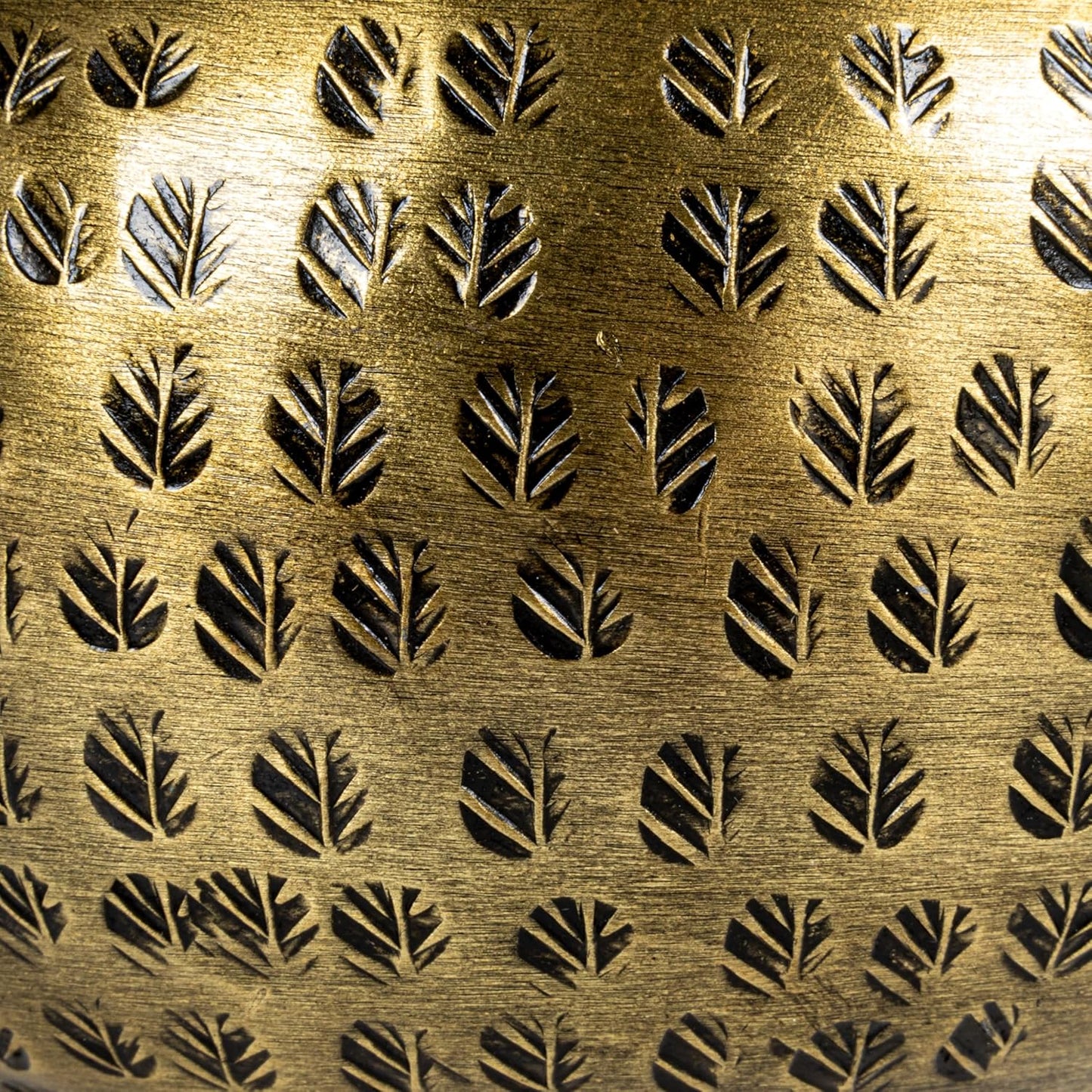Regine Switzerland Round Hammered Metal Container - Elegant Bird Finial in Brass Finish