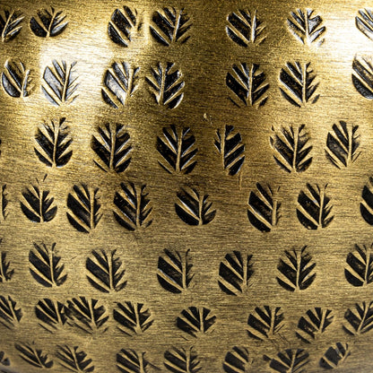 Regine Switzerland Round Hammered Metal Container - Elegant Bird Finial in Brass Finish