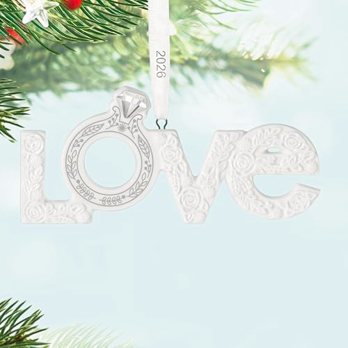 Hallmark Keepsake Christmas Ornament - Our Engagement 2026 - White Porcelain Gift