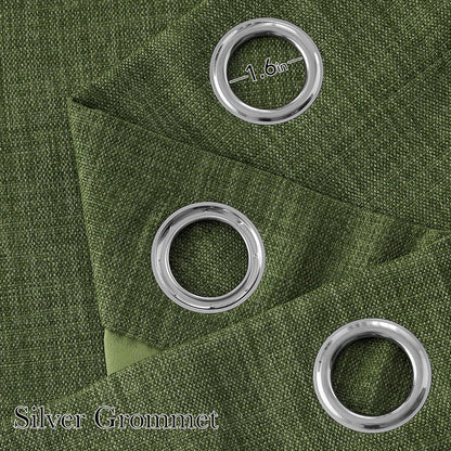 NICETOWN Blackout Curtains - Short Faux Linen in Forest Green | 63-Inch Grommet Top, 2 Panels for Modern Farmhouse Style
