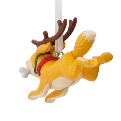 Dog Reindeer Christmas Ornament - Holiday Dog Decor, Playful Canine Design
